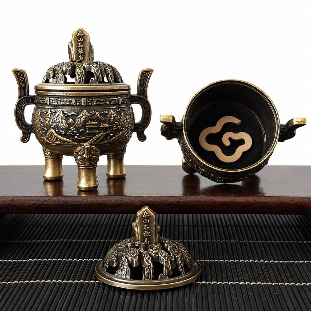 Incense Cone Holder - Retro Çin Tarzı Tütsü Brülörü Alaşım