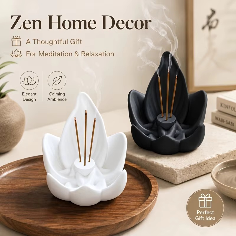 Incense Cone Holder - Zen Çin Tarzı Lotus Tütsü Brülörü