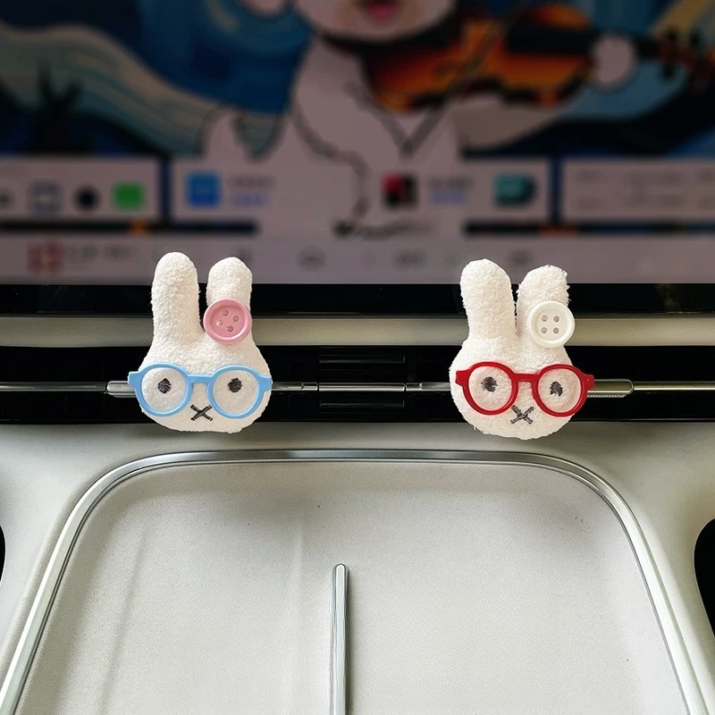 Car Vent Diffuser - Gözlüklü Sevimli Tavşan Araba Hava Menfezi